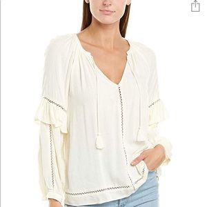 NWT 1. STATE SPLIT-NECK PEASANT BLOUSE SIZE L